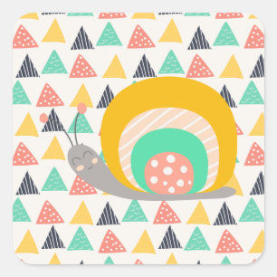 Sticker Carré Bon escargot sur les triangles