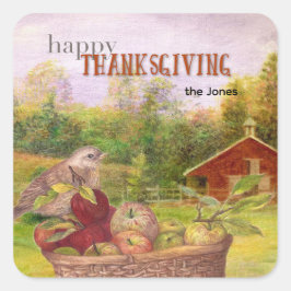 Sticker Carré Bon thanksgiving Apple Harvest