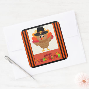 Sticker Carré Bon thanksgiving de M. Turquie