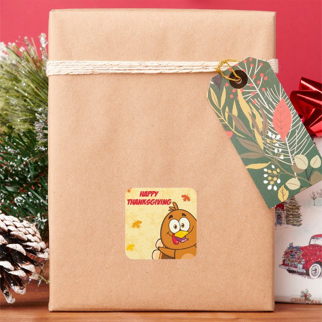 Sticker Carré Bon thanksgiving drôle (Créateur téléchargé)