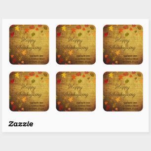 Sticker Carré Bon thanksgiving, Personnalisé