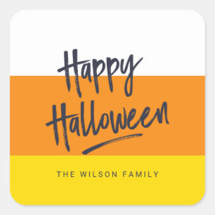 Sticker Carré Bonbons au maïs doux Halloween heureux