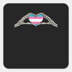 Sticker Carré Bone Hands Coeur Transgenre Goth