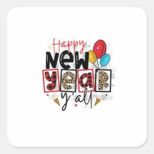 Sticker Carré Bonjour 2022 Bonne année Tous