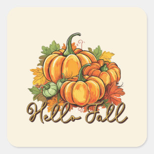 Sticker Carré Bonjour automne