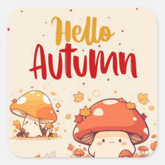 Sticker Carré Bonjour automne (Devant)