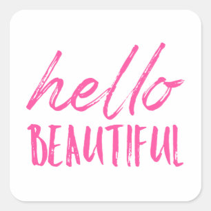 Sticker Carré Bonjour belle