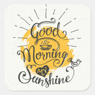 Sticker Carré Bonjour Mon Soleil