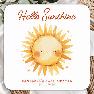 Sticker Carré Bonjour Soleil Bohème Mignon Soleil Merci Baby Sho