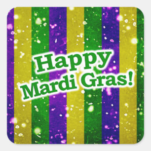 Sticker Carré Bonne affiche de Mardi Gras