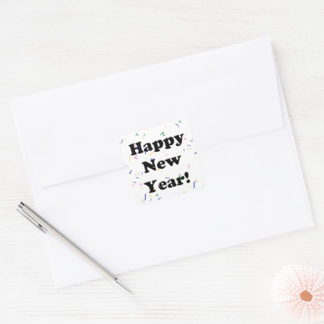 Sticker Carré Bonne année (Enveloppe)