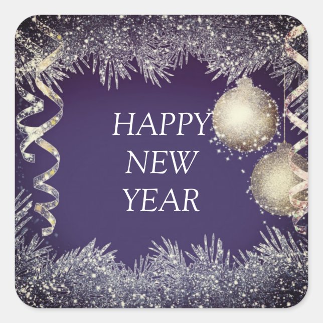 Sticker Carré Bonne année (Devant)