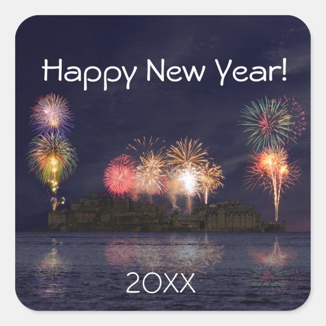 Sticker Carré Bonne année (Devant)