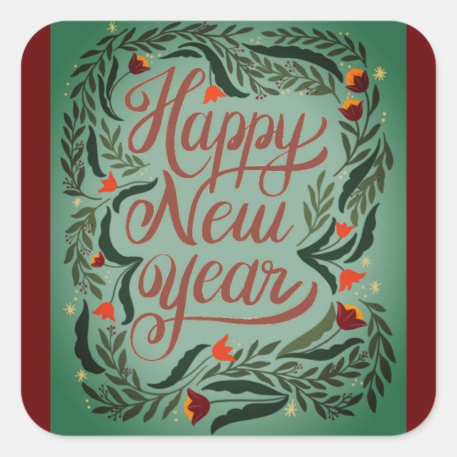 Sticker Carré Bonne année (Devant)