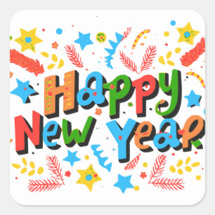 Sticker Carré Bonne année