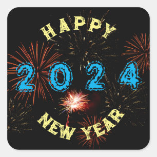 Sticker Carré Bonne année 2024