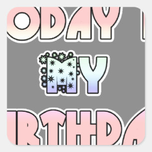 Sticker Carré Bonne conception d'anniversaire
