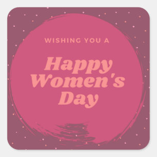 Sticker Carré Bonne fête des femmes souhaite rouge
