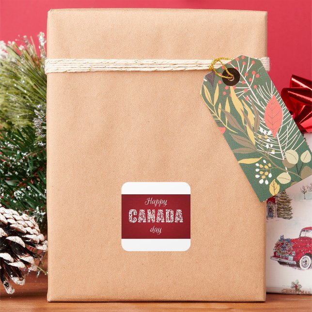 Sticker Carré Bonne fête du Canada (Créateur téléchargé)