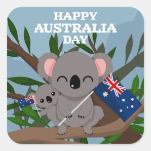 Sticker Carré Bonne fête nationale australienne