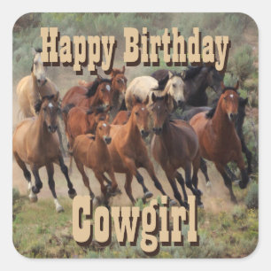 Sticker Carré Bonne fille d'anniversaire