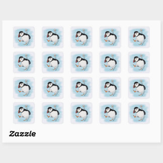 Sticker Carré Bonne marguerite, pouffin d'anniversaire