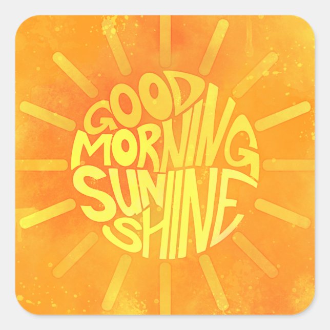 Sticker Carré Bonne nuit, Sunshine ! (Devant)