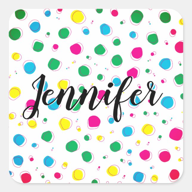 Sticker Carré Bonne Personnaliser d'anniversaire (Devant)