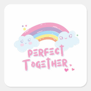 Sticker Carré ❤️ Bonne Saint Valentin ❤️ Parfait Ensemble