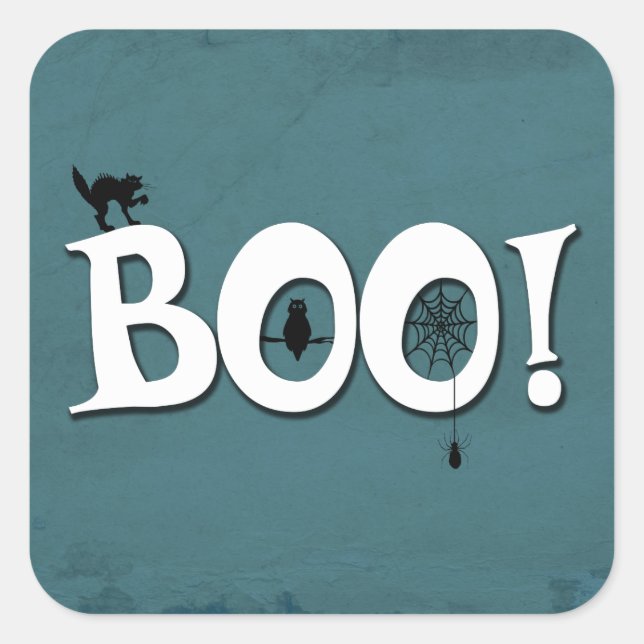 Sticker Carré Boo ! (Devant)