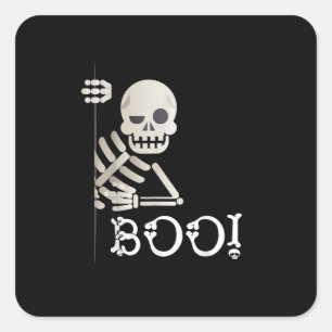 Sticker Carré Boo ! Cute Masquer Peekaboo Effrayant Enfants Hall