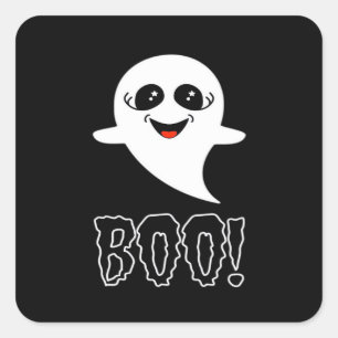 Sticker Carré Boo ! Petite Halloween Par Lucas