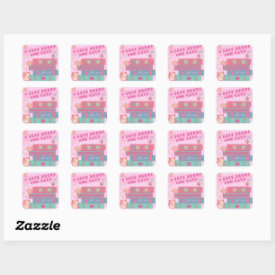 Sticker Carré Book Coquette - I Love Books & Cats - Bookish
