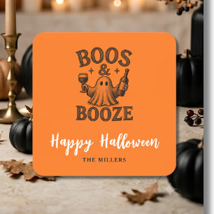 Sticker Carré Boos & Booze Vintage Ghost