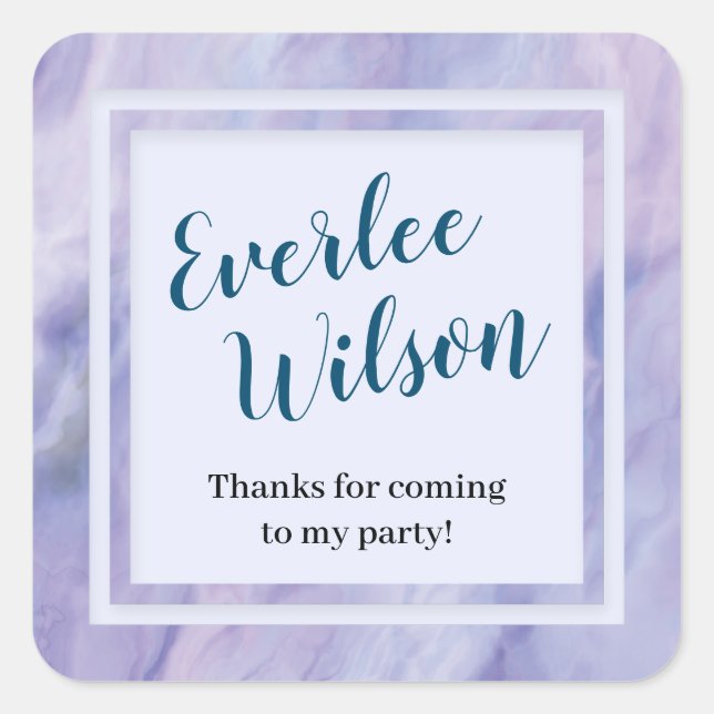 Sticker Carré Bordure de marbre pourpre (Devant)