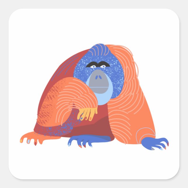 Sticker Carré Bornean Orangutan (Devant)