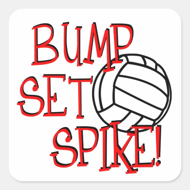 Sticker Carré Bosse, ensemble, transitoire ! Volleyball (Devant)