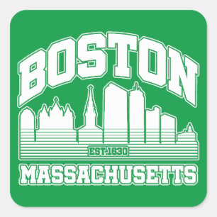 Sticker Carré Boston, Massachusetts