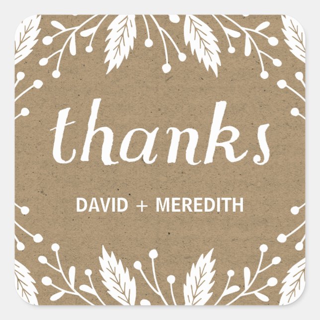 Sticker Carré Botanique de vacances (Devant)