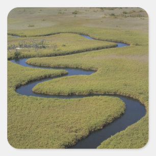 Sticker Carré Botswana, Afrique. Vue aérienne de la rivière Okav
