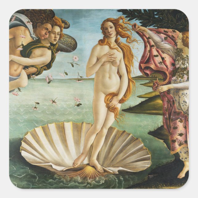 Sticker Carré BOTTICELLI - La naissance de Vénus 1483 (Devant)