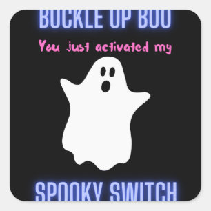 Sticker Carré Boucle Haut Boo Vous venez d'activer mon commutate