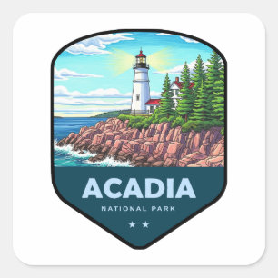 Sticker Carré Bouclier du Parc national d'Acadia