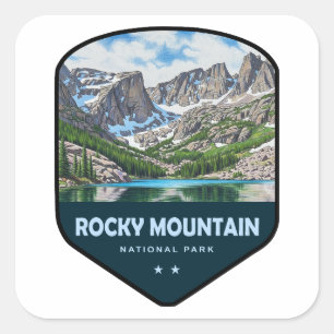 Sticker Carré Bouclier du parc national de Rocky Mountain