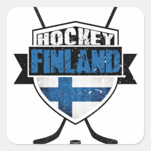 Sticker Carré Bouclier finlandais Suomi d'hockey
