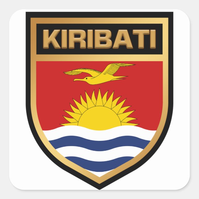 Sticker Carré Bouclier indicateur Kiribati (Devant)