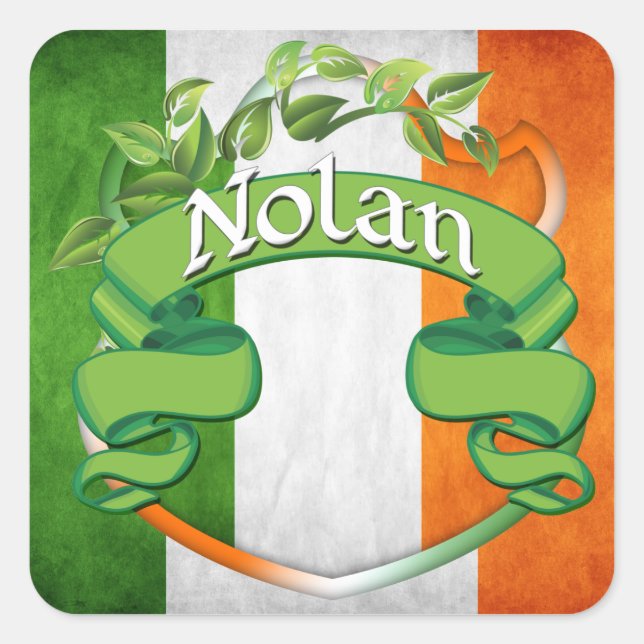 Sticker Carré Bouclier irlandais Nolan (Devant)