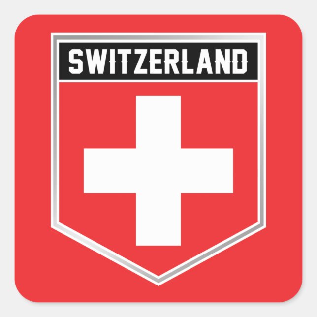 Sticker Carré Bouclier suisse (Devant)