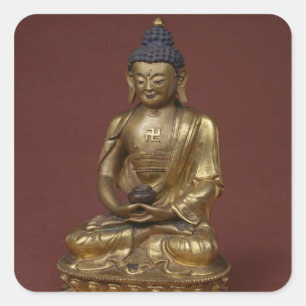 Sticker Carré Bouddha Amitayus assis dans la méditation