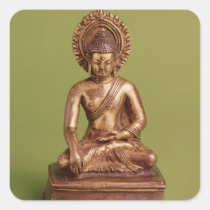Sticker Carré Bouddha assis